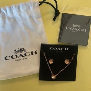 Coach earrings and necklace. Brand new